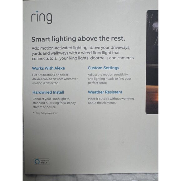 Ring Floodlight Cam Wired Outdoor Smart NWT WHITE - Picture 6 of 15